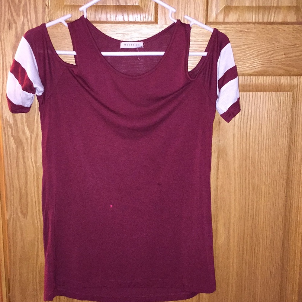 Cut out red and white top